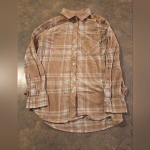 Gap Women's Soft Cotton Relaxed Fit Button Up Flannel Shirt Size Med Plaid